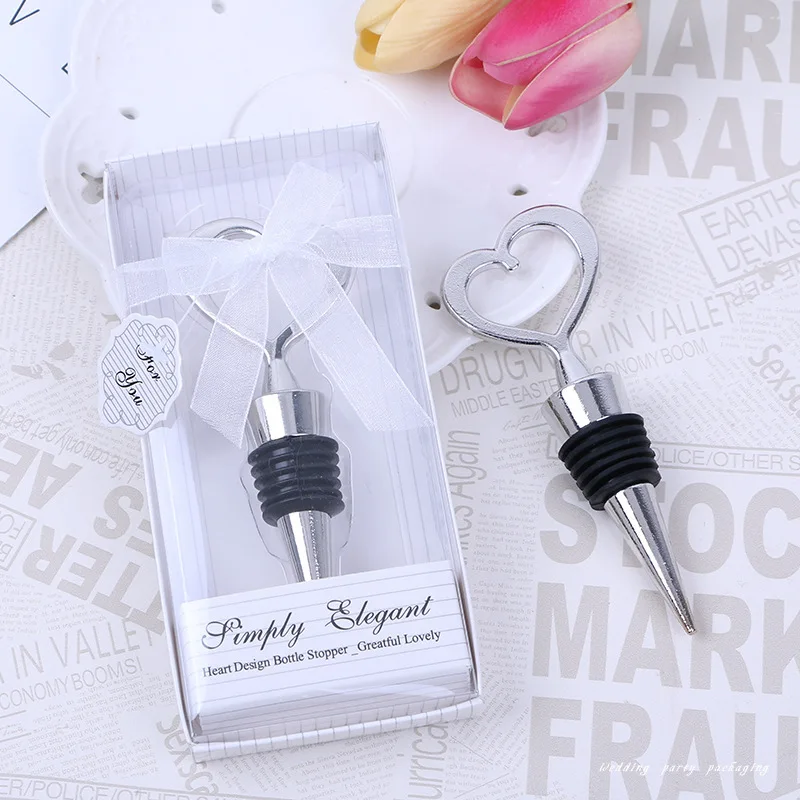 

Love Heart Corkscrew Wine Bottle Opener + Wine Stopper Wedding Gift Favors for guests Bottle Opener Set Wedding Decoration