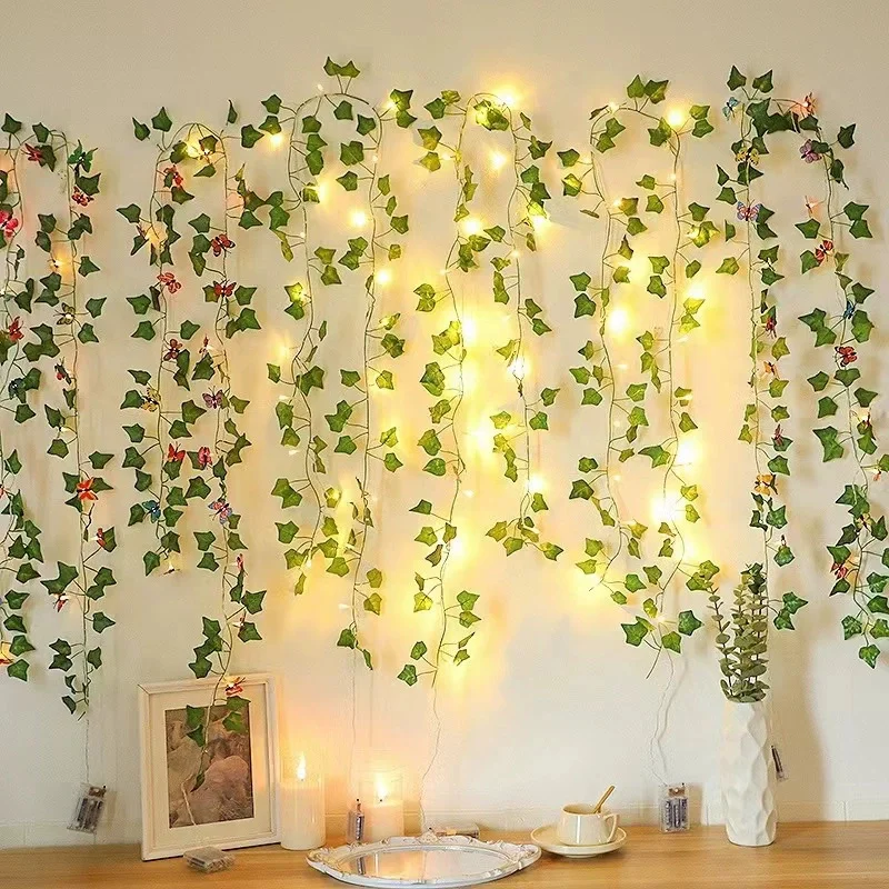 

Artificial Maple Leaves Festoon LED String Light Wedding Battery Box Fairy Garland Lamp Garden Summer Outdoor Balcony Decoration