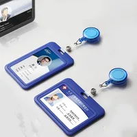 Carrete de insignia retráctil para estudiantes y mujeres, funda para tarjetero de identificación, cordones para insignia de enfermera, bolsa para tarjeteros de plástico a la moda