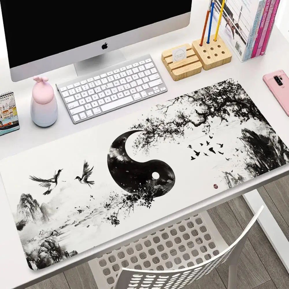 

XXL Black and white painting art design mouse pad Computer Gaming Office Accessories Endless Gamer Large Table mats