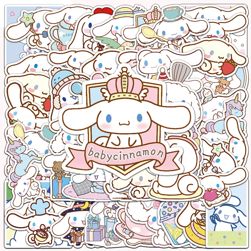 

10/30/50pcs Anime Cinnamoroll Sanrio Stickers Waterproof DIY Guitar Bicycle Kawaii Cartoon Graffiti Sticker Fun for Kid Toy Gift