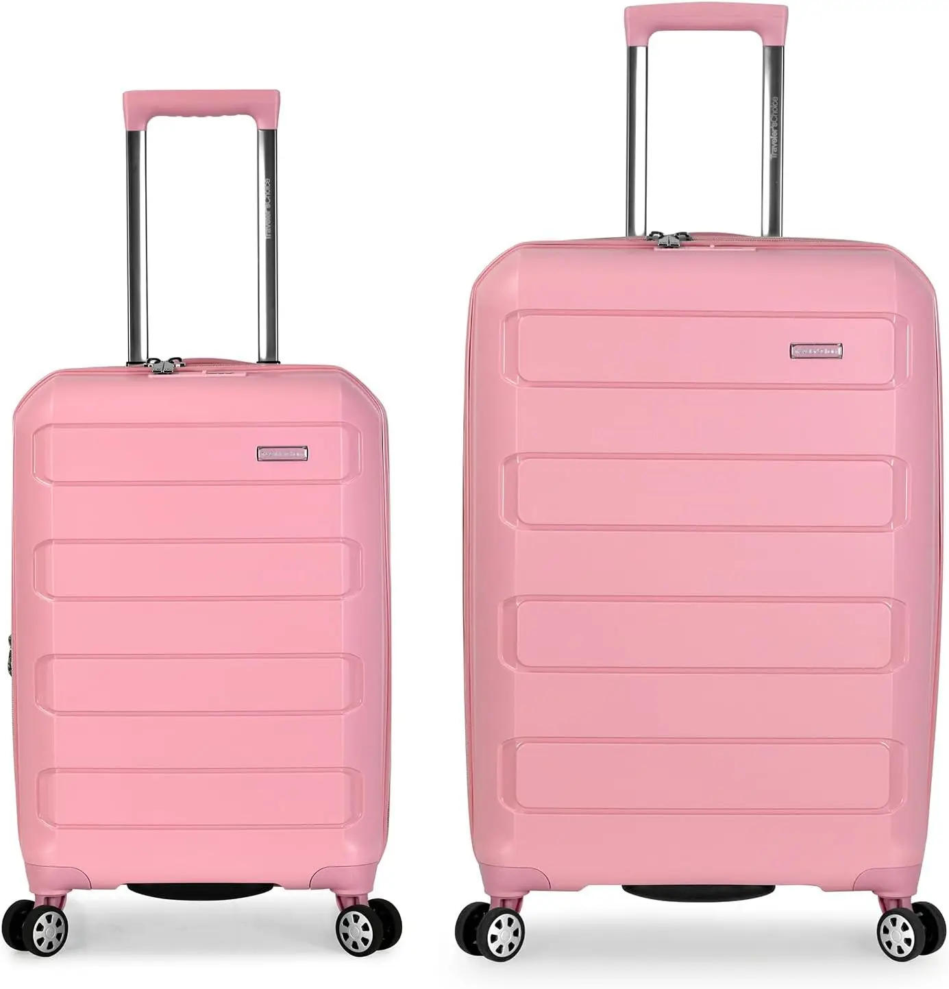 Traveler's Choice Pagosa Indestructible Hardshell Expandable Spinner Luggage, Pink, 2 Piece Set