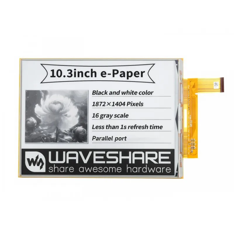

Waveshare 1872×1404, 10.3inch flexible E-Ink raw display