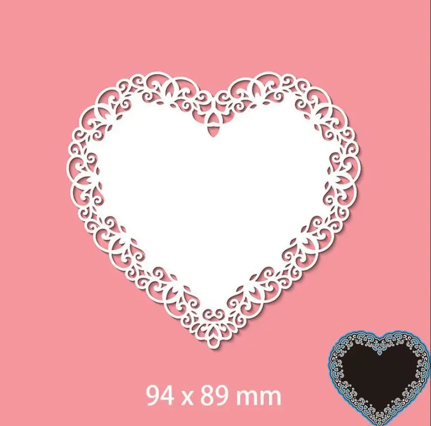 Love Heart flower lace metal cutting dies cut die mold Scrapbook paper craft knife mould blade punch Embossing stencils