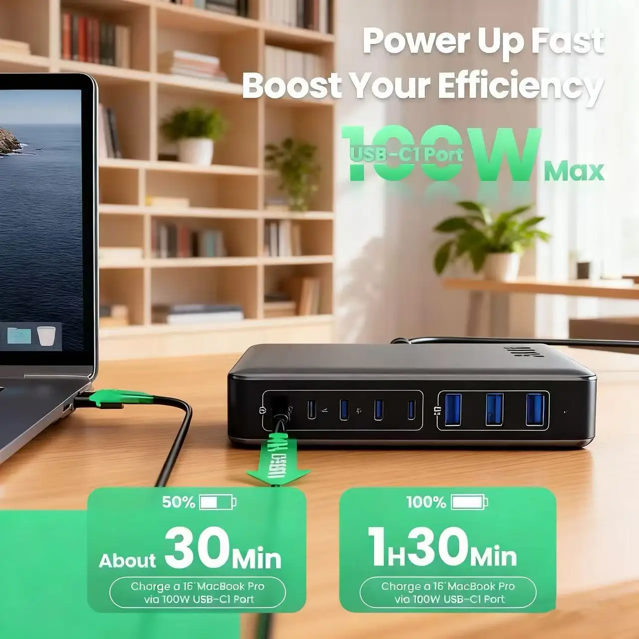 300w-gan急速充電器-5c3a-pd100w-スマート分配充電ステーション-ノートパソコン、携帯電話、タブレット対応-送料無料-工場直送