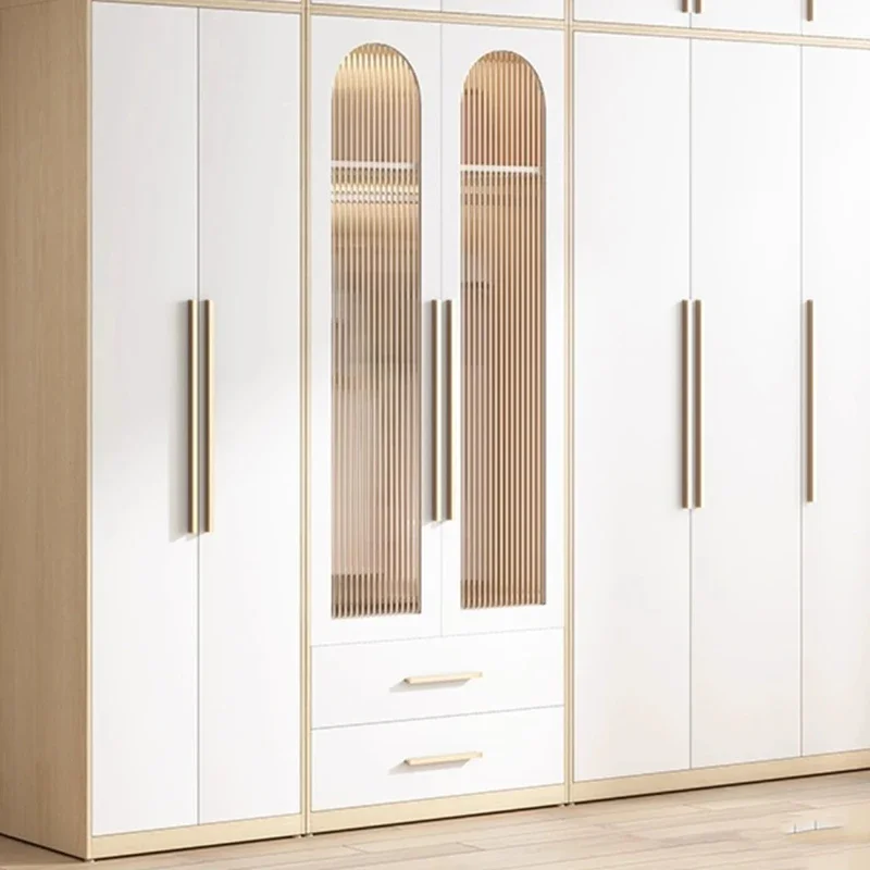 White Storage Wardrobes Wooden Display Simple Organizer Hanging Cabinets Bedroom Free Shipping Armario De Ropa Home Furniture