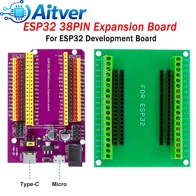 Płytka rozszerzeń ESP32 38PIN, moduł GPIO, kompatybilny z ESP32 DevKitC i ESP WROOM 32 — zdjęcie produktu 7