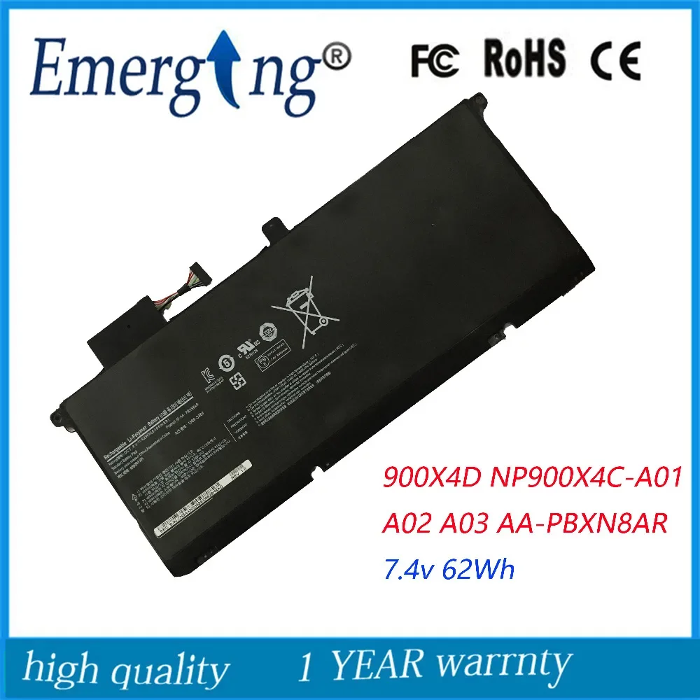 7.4V 62Wh New Laptop Battery AA-PBXN8AR For Samsung 900X4D NP900X4C NP900X4B NP900X4C-A01 A02 900X4B-A01DE A03  PBXN8AR