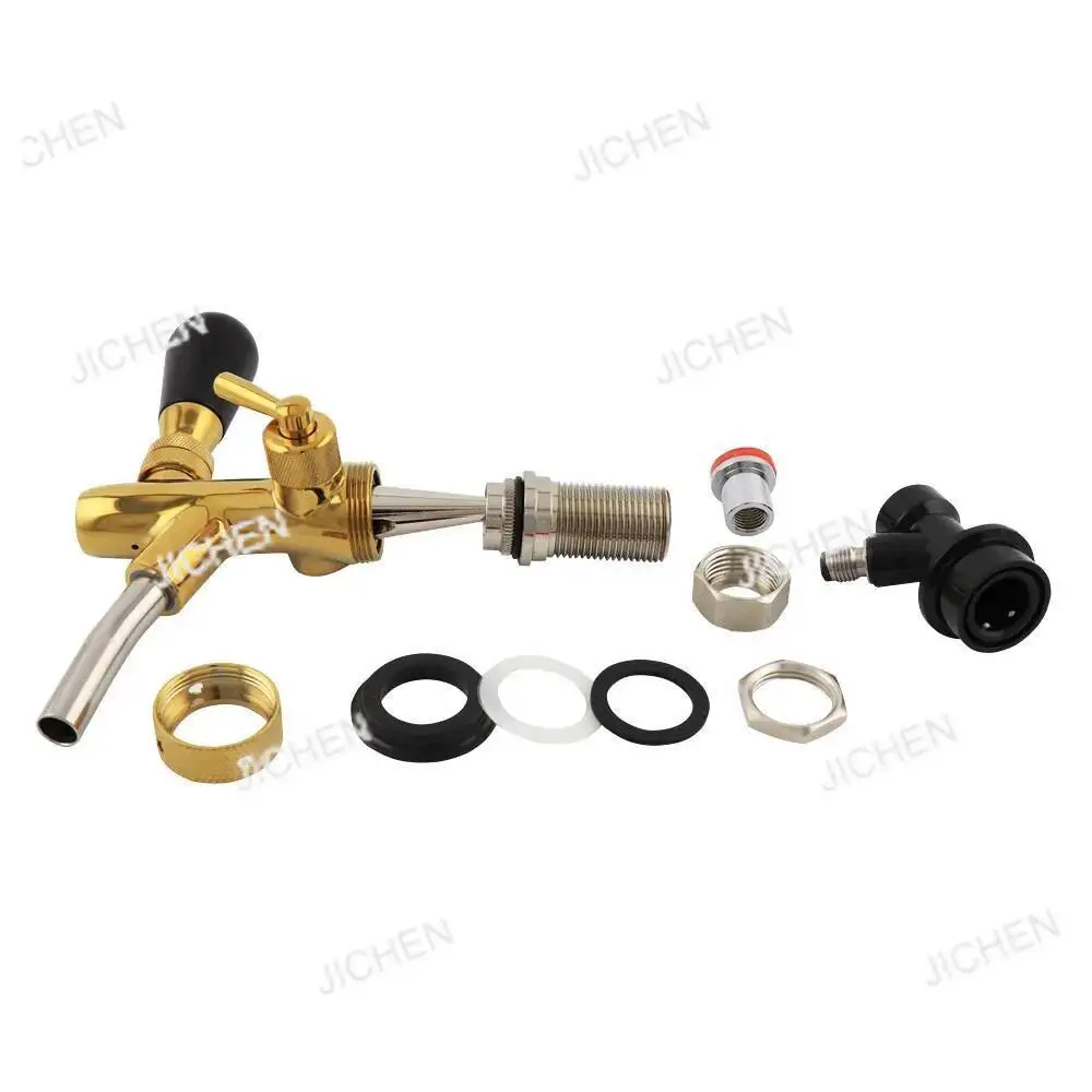 

Латунный смеситель для пивного носика из нержавеющей стали с уменьшением давления и регулировкой потока, высококачественный комплект крана для домашнего пивоварения Kegerator