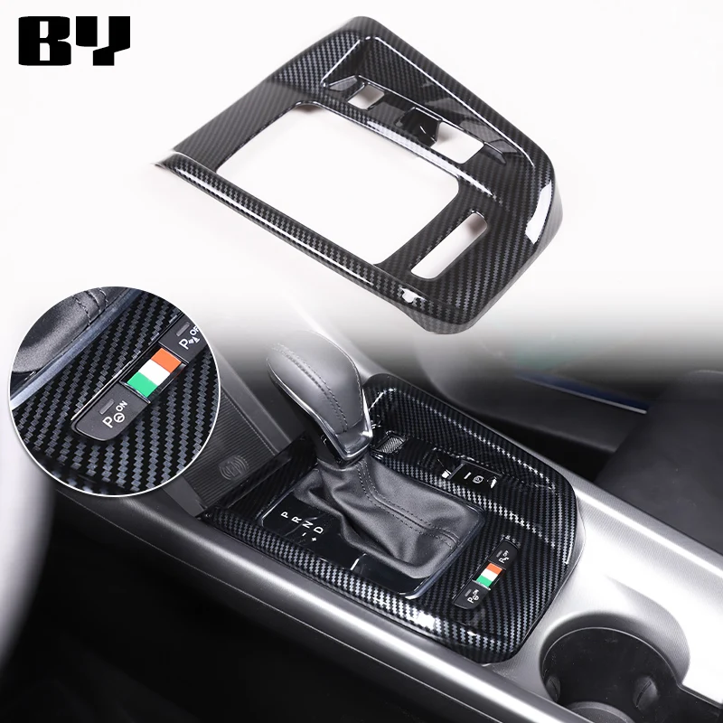 ABS Carbon Fiber Car Center Console Shift Gear Panel Frame Cover Trim For Alfa Romeo Tonale 2022 2023 LHD Car Accessories