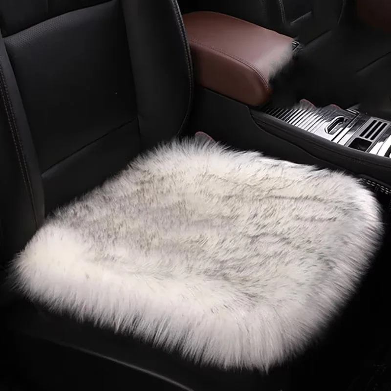 Artificial Wool Car Seat Cushion Winter Plush Auto Seat Cloak Universal Warm Car Seat Cover For Kia Lada Vesta Renault Skoda etc