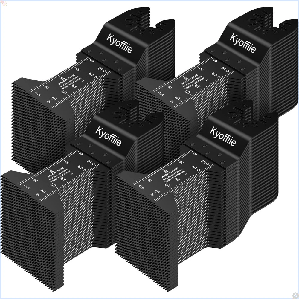100 قطعة شفرات منشار متأرجحة، 1-3/4 بوصة مجموعة شفرات متعددة الأدوات سريعة الإصدار شفرات أدوات تتأرجح عالمية شفرات بلاستيكية خشبية