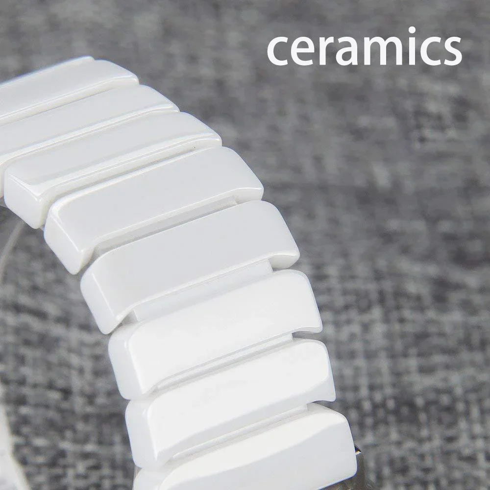 Luxury Ceramic watch strap for apple watch 45mm 44mm 40mm 38mm 42mm 41mm Bracelet for iwatch band 7 6 5 4 SE 3 belt Accessories