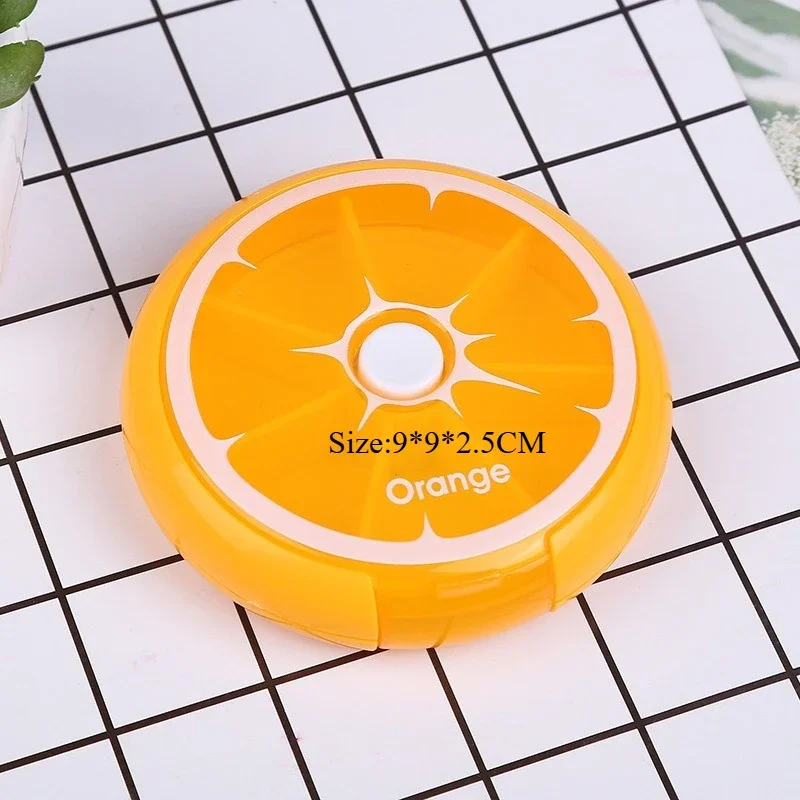 Seven-grid Round Box, Portable and Sealed Drug Packing Box, One Week, Large-capacity Drug Storage Box