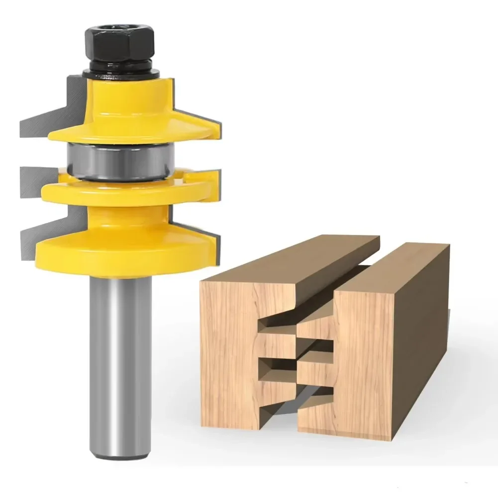 

1 шт., 1/2 дюйма, 12,7 мм, 12 мм, фреза с хвостовиком, резьба по дереву, скос, сложенная рейка и стиль, фреза, режущий инструмент по дереву, деревообработка