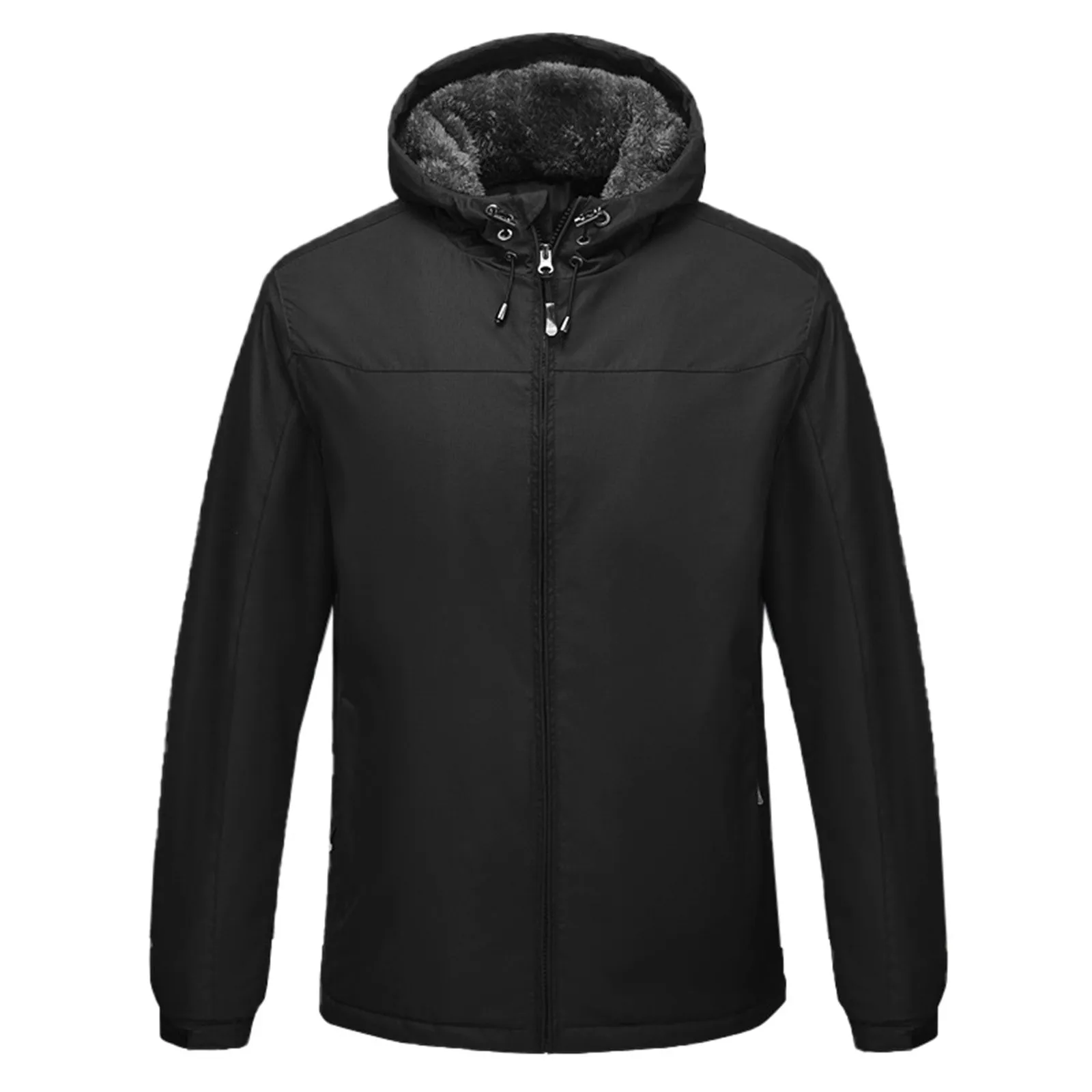 

Men's Outdoor Jacket Waterproof Wool Fleece Lined Camping Hiking Mountaineering Outwear Coats Winter Thick Warm Zipper Windbreak