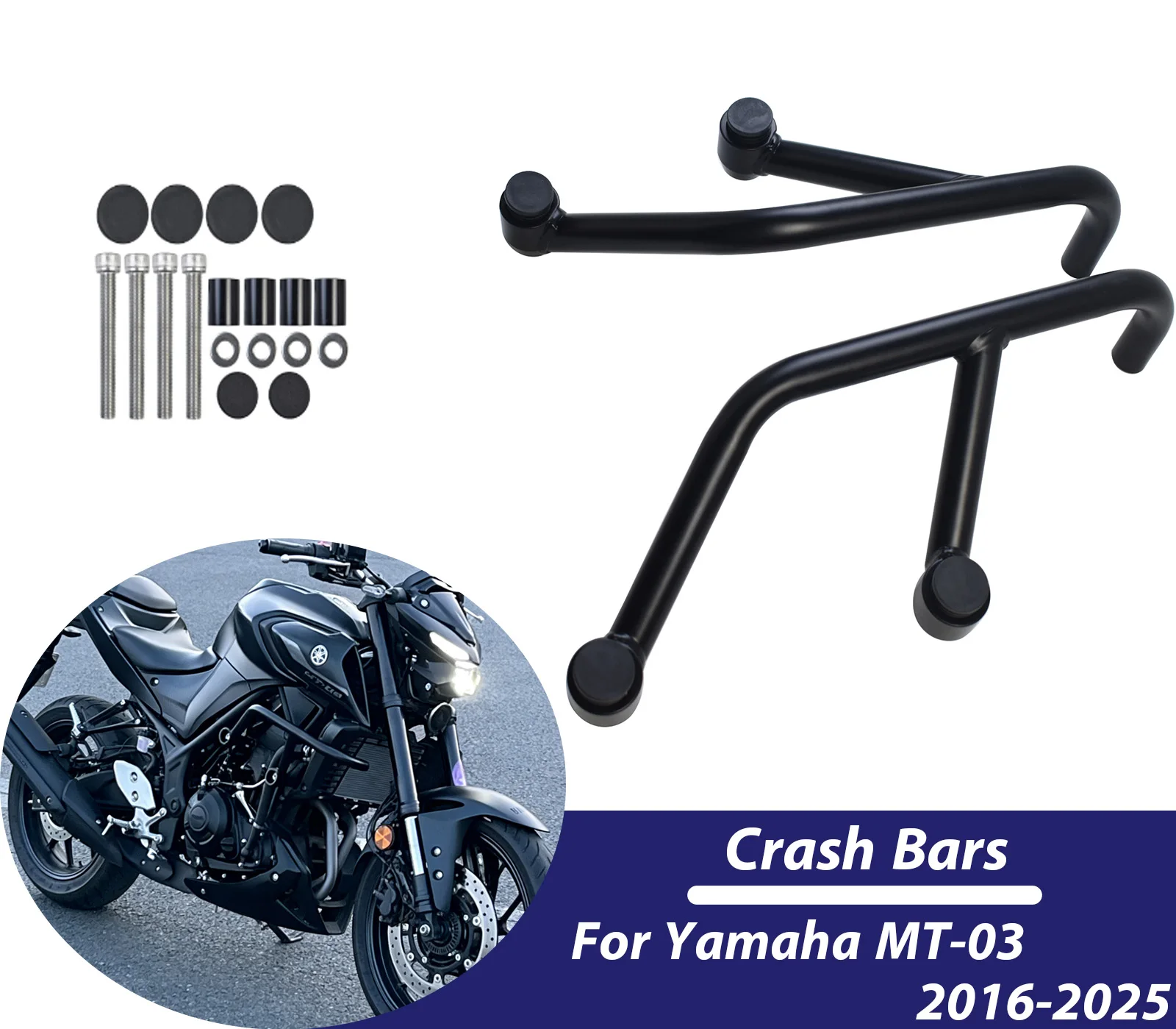 

Защитные дуги (краш-бары) для мотоциклов Yamaha MT-03 MT-25 2015-2023: Защита двигателя и аксессуары для предотвращения падений на дорогах