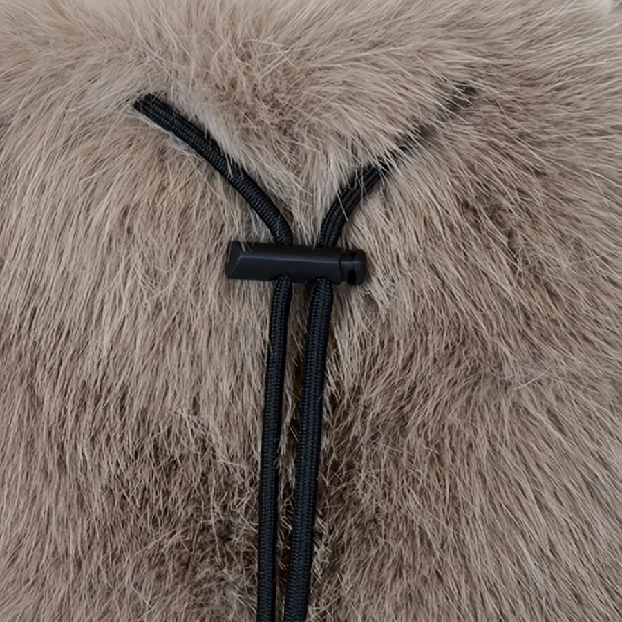 Women's Plush Faux Fur Backpack with Adjustable Drawstring Closure Daypack for Casual Formal Use Mini Backpack Soft Texture Bag