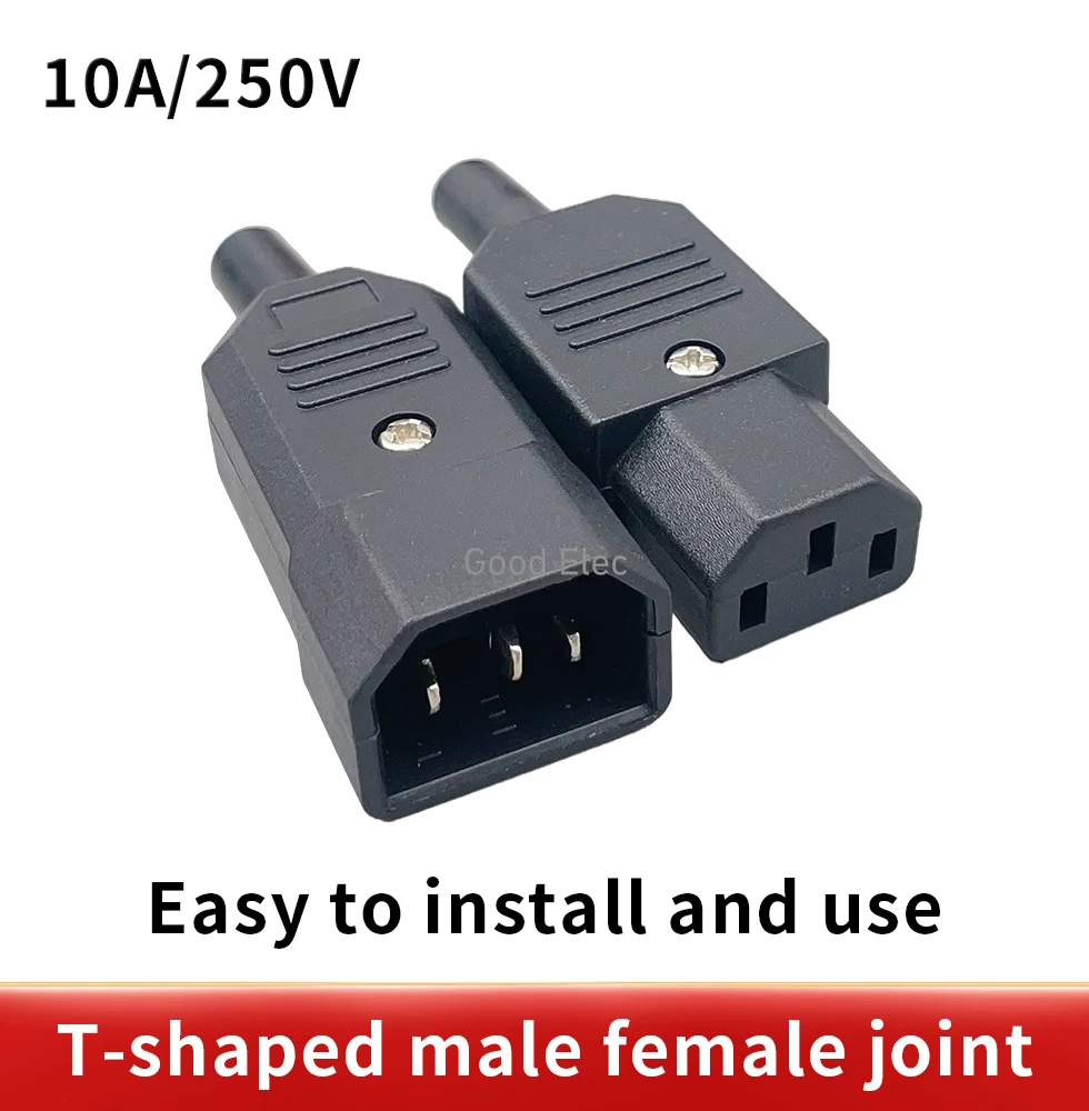 IEC Straight Cable Plug Connector Rewireable C13 C14