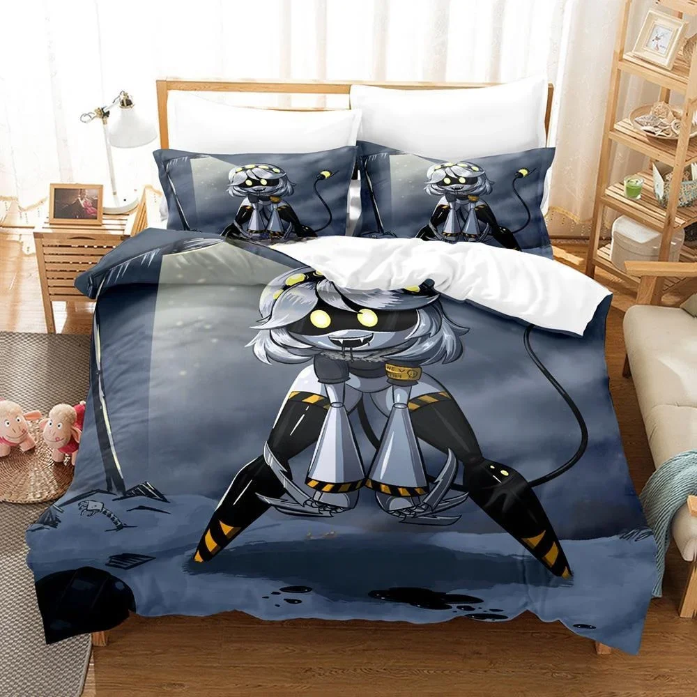 Fashion 3D Printing  Anime Murder Drones Bedding Set Cartoon three-piece set Adult Kid Bedroom Duvet cover Sets  Home Textiles