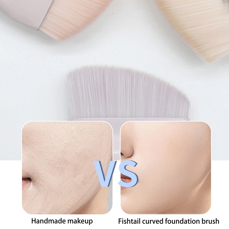 Brocha para base plana de doble cabeza, brocha para máscara sin rastro, brochas de maquillaje en crema para base mixta, herramienta de belleza para todo tipo de piel