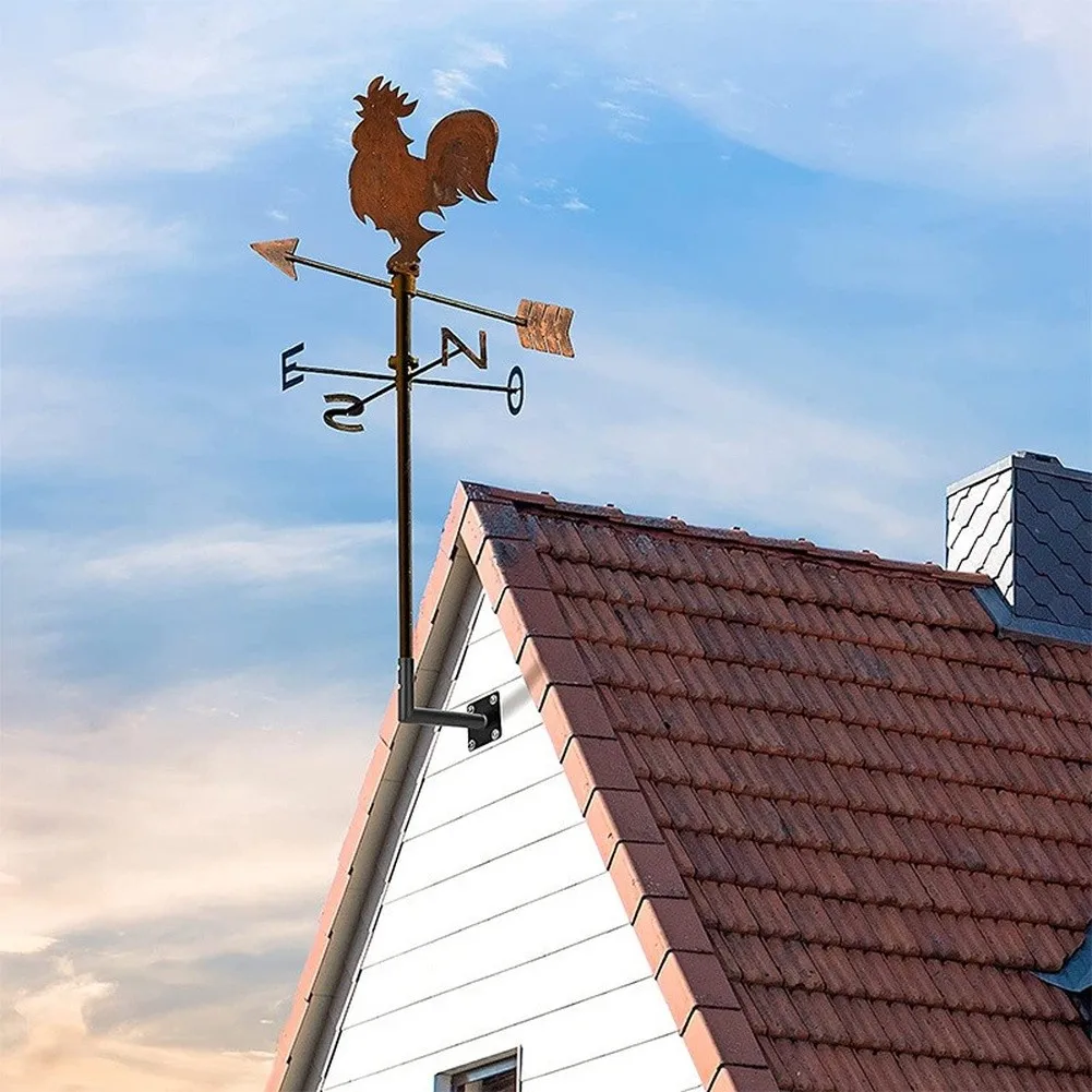 1 Set Black Carbon Steel Adjustable Eaves Bracket For Weather Vane Flagpole TV And Roof Sprinkler Mounting Hardware