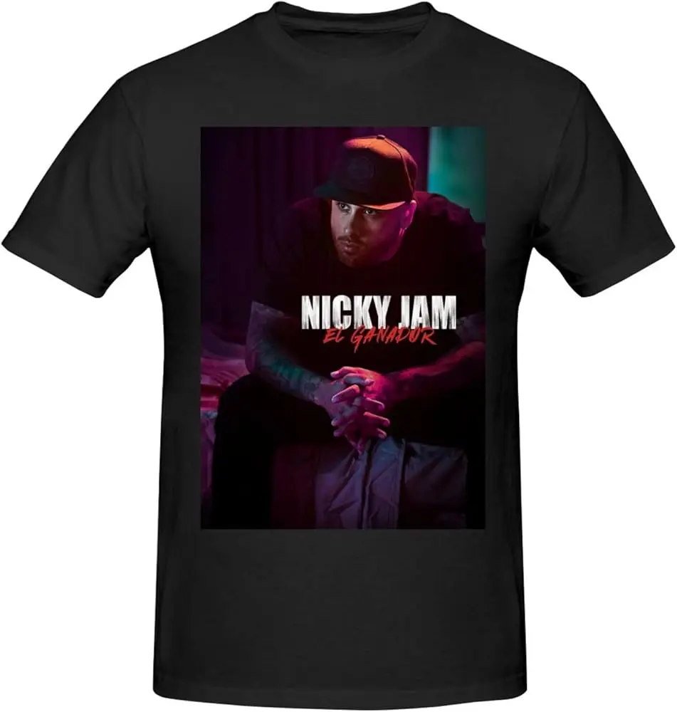 Nicky Music Jam Shirt for Man Fashion Soft Breathable Cotton Short Sleeve T-Shirts Classics Casual Crew Neck Tees Black