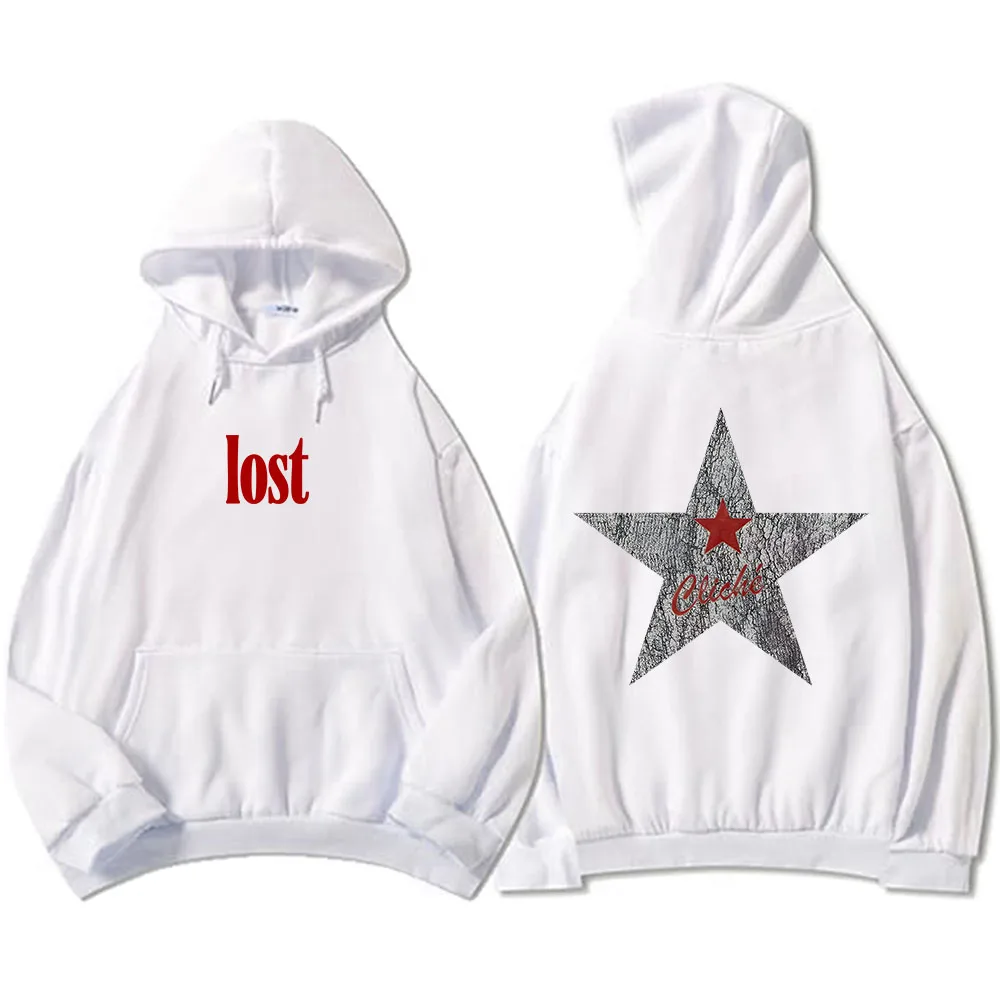 2025 ألبوم Lost Americana هوديس رشاش كيلي Mgk بلوزات طويلة الأكمام عادية الجرونج الشارع الشهير للجنسين الرجال هوديي طباعة