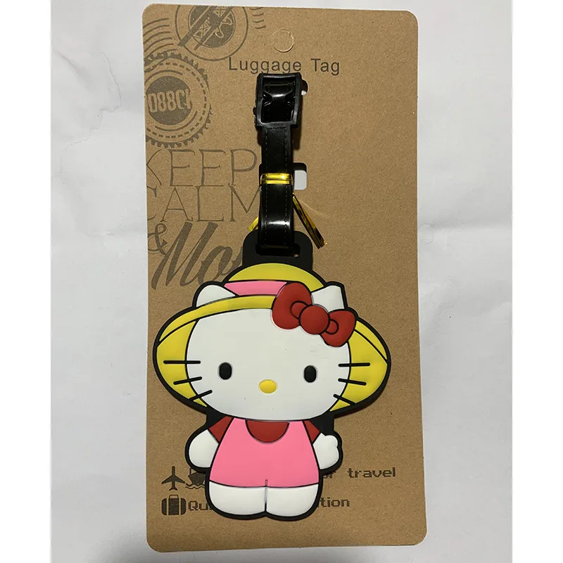 Hello Kitty Luggage Label Cute My Melody Luggage Tag Cartoon Suitcase ID Address Holder Baggage Boarding Portable