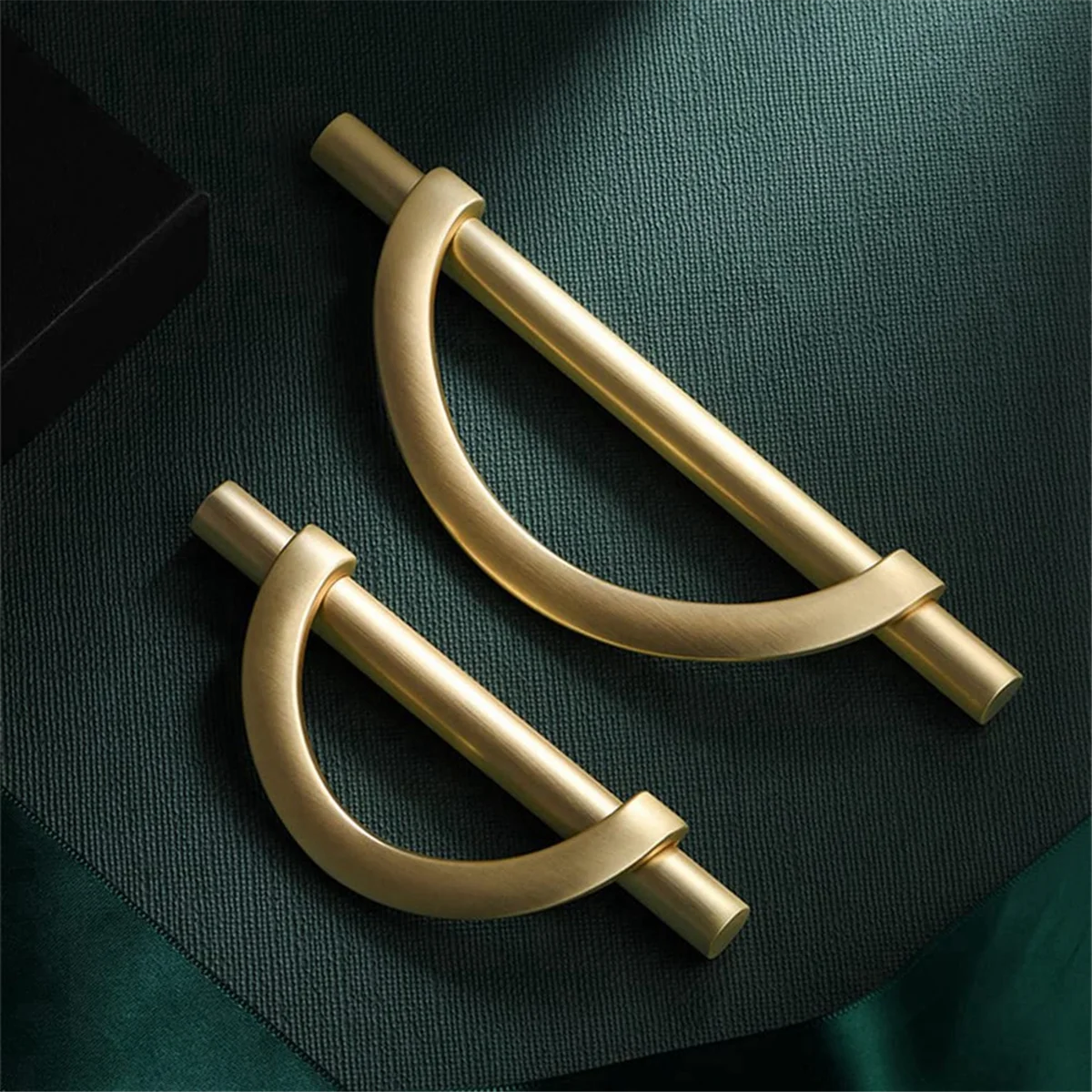 A67Z 2Pcs Gold Cabinet Pulls Drawer Pulls Half Moon Shape Cabinet Pulls Drawer Dresser Handles Kitchen Cupboard Handles B