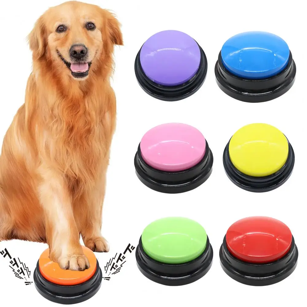 Voice Recording Button Interactive Dog Communication Button Pet Speak Training Buzzer with 30 Second Record for Dogs Cats