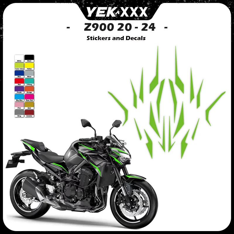 

Full Set of Line Fairing Shell Stickers For Kawasaki Z900 Z900SE 2020-2024 with Reflective Metal Texture