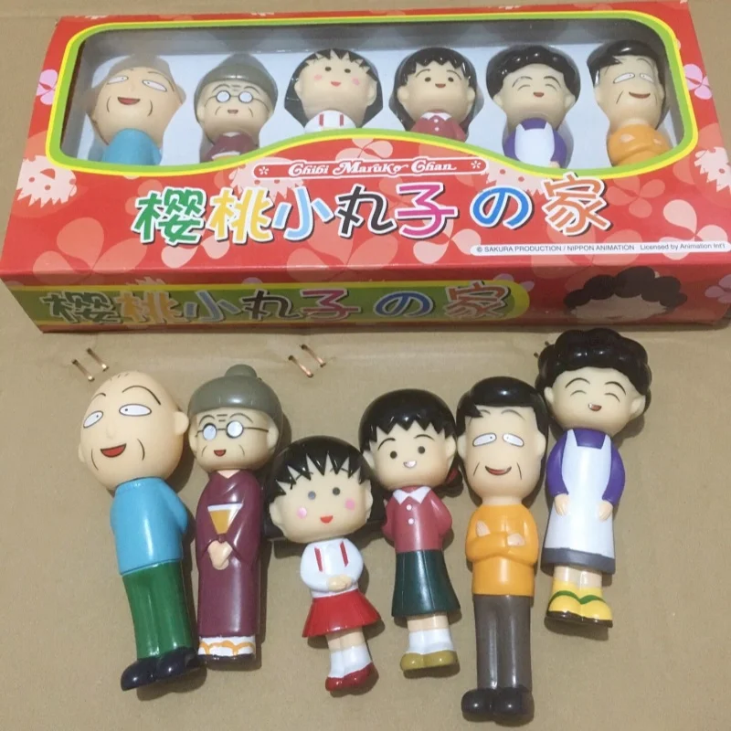 Anime Chibi Maruko Chan tata matka rodzina pcv figurki lalki modele kreskówek prezenty studenci Kawaii zabawki udekoruj ozdoby