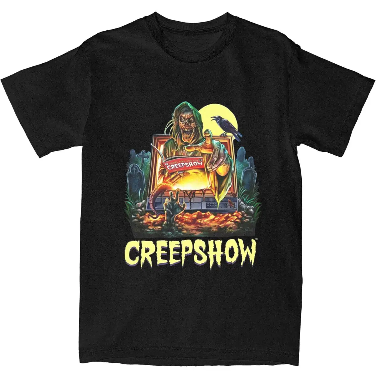 Oversized T-Shirt Creepshow Cotton T Shirts TV Series Novelty Tshirt for Male Beach Y2K Basic Casual Short Sleeve Top Tees