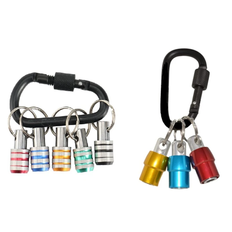 Schraubendreher-Bithalter, 1/4 Zoll, Schlüsselanhänger, Verlängerungsstange, Aluminiumlegierung, Schraubendreher-Bits, Halter-Set, Bohrschrauben-Adapter