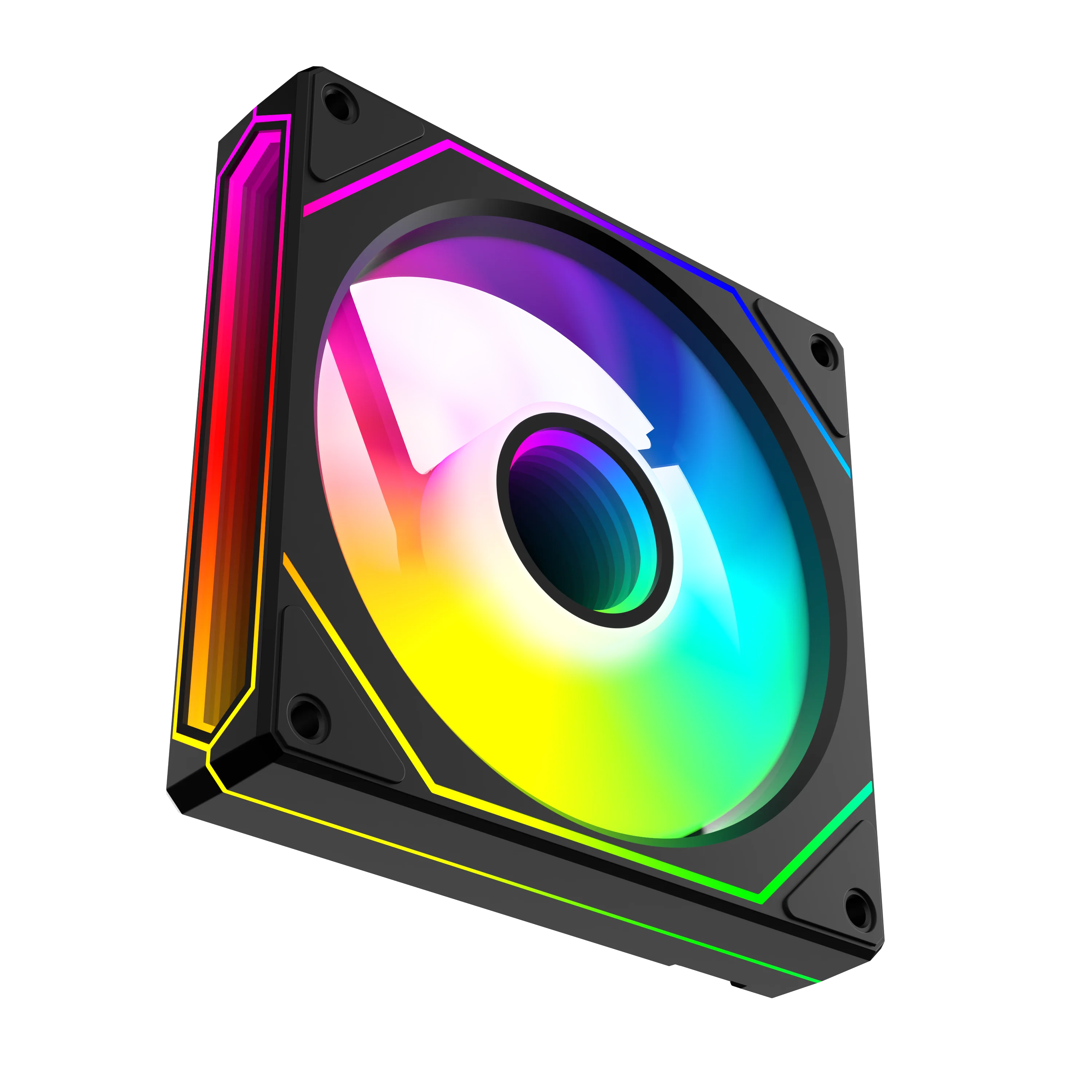 UPSIREN UF-4 Prism 6 PRO 120mm case fan 5V 3PIN motherboard light synchronization 4PIN PWM 3-sided infinity mirror 12CM image 5