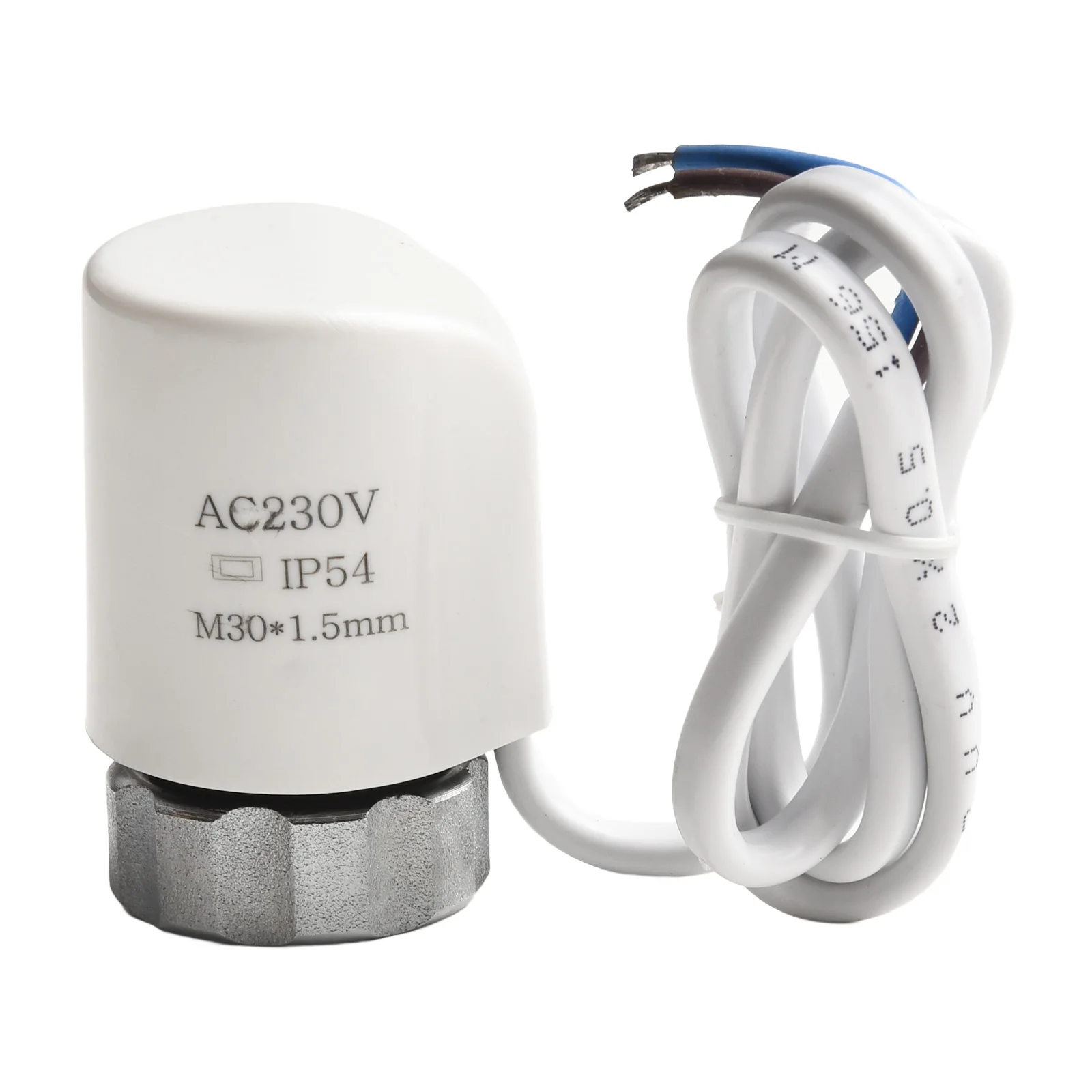 Water Collector Actuator -5~60° Floor Heating Actuator Line Length 90mm PC Material White 110N 3-5 Minutes AC230V