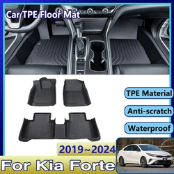 Car Floor Mat For Kia Forte BD 2019~2024 Cerato K3 TPE Waterproof Mud Carpet Foot Pad Full Tappeto Auto Accessories