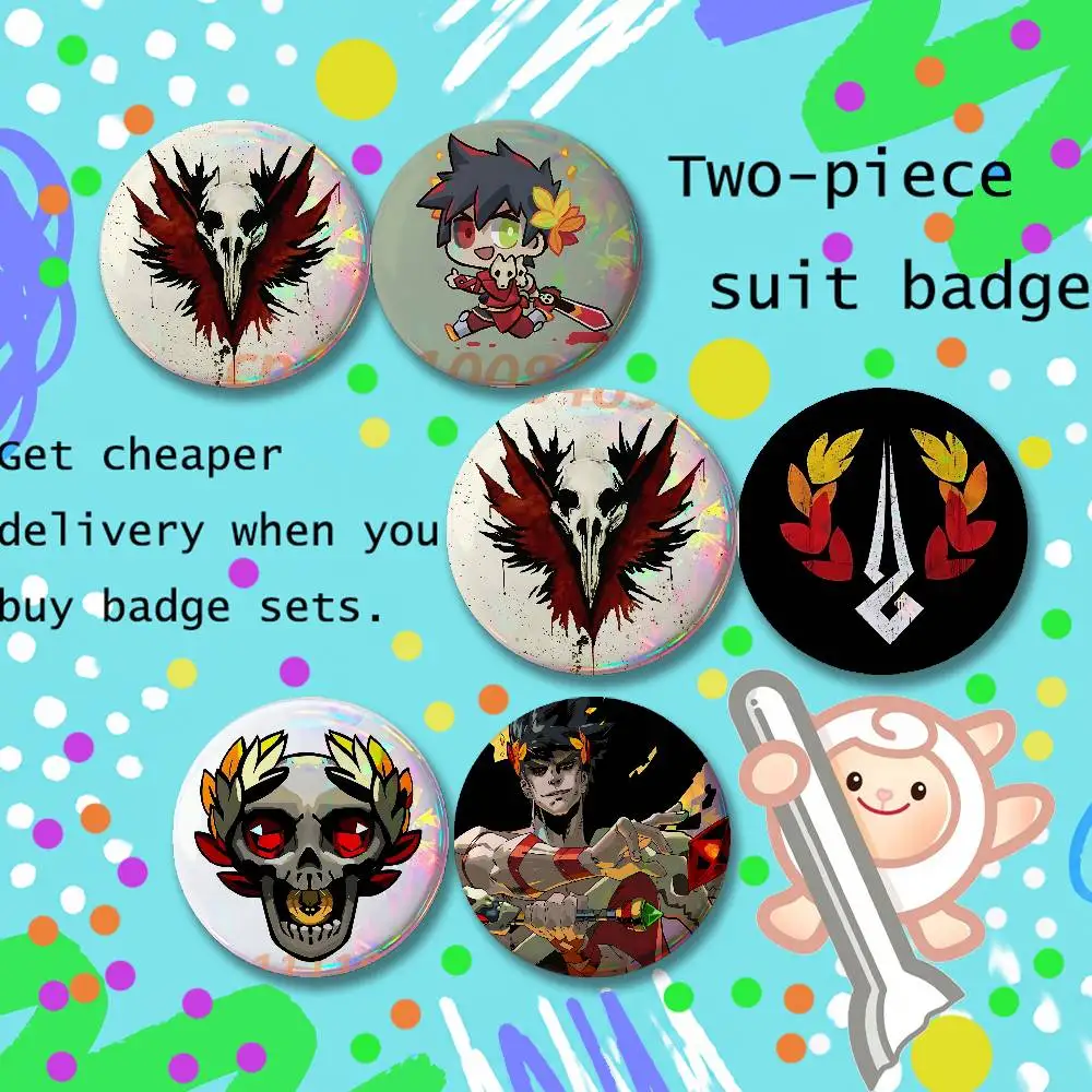 2-piece set Pins Backpack Clothes Jewelry Accessories Cartoon Zagreus H-Hades Round Brooch Button Badge Gifts Ita Bag Decor