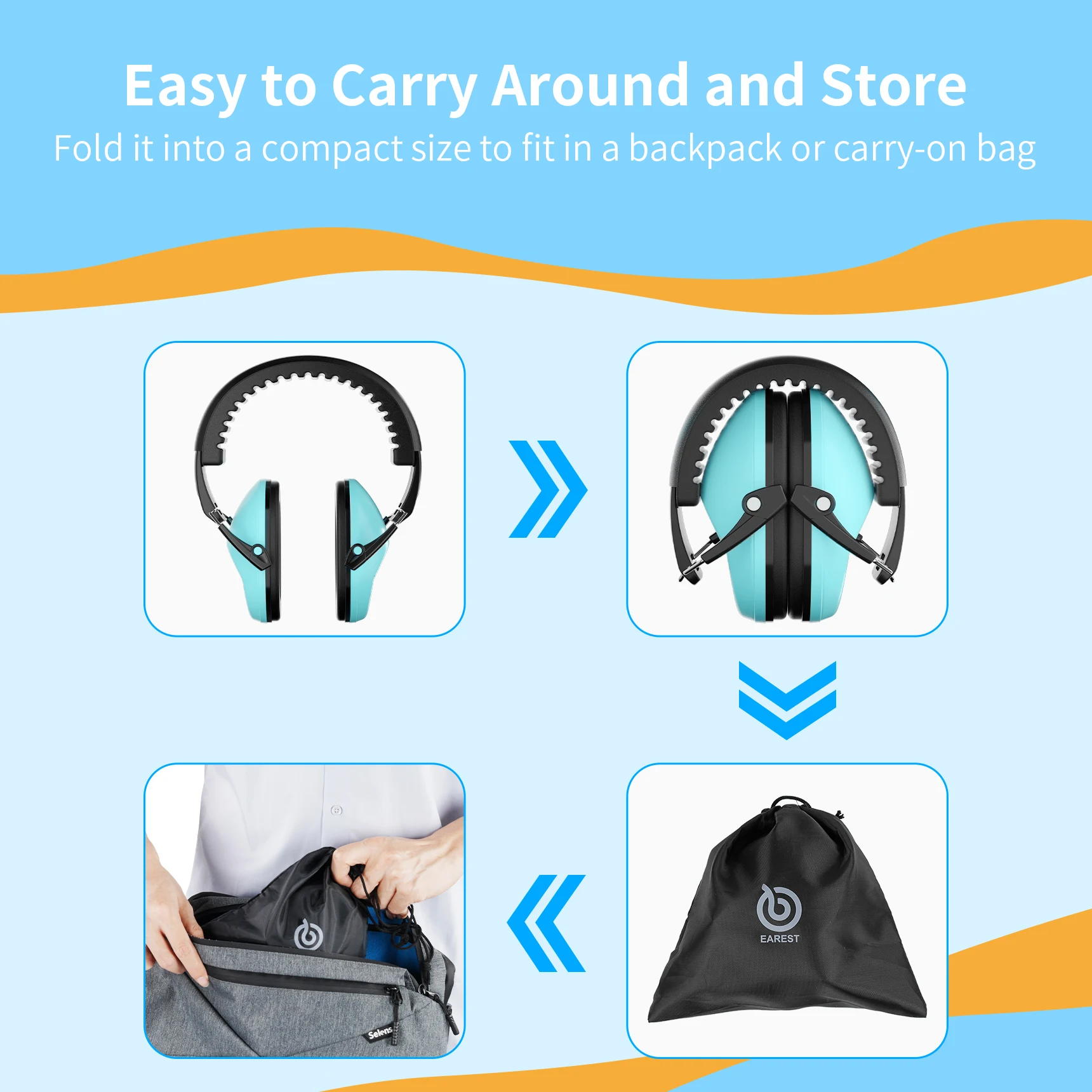 イヤホン NRR 20 dB ノイズリダクション安全ヘッドセ - Earmuffs Foldable のレビューと価格
