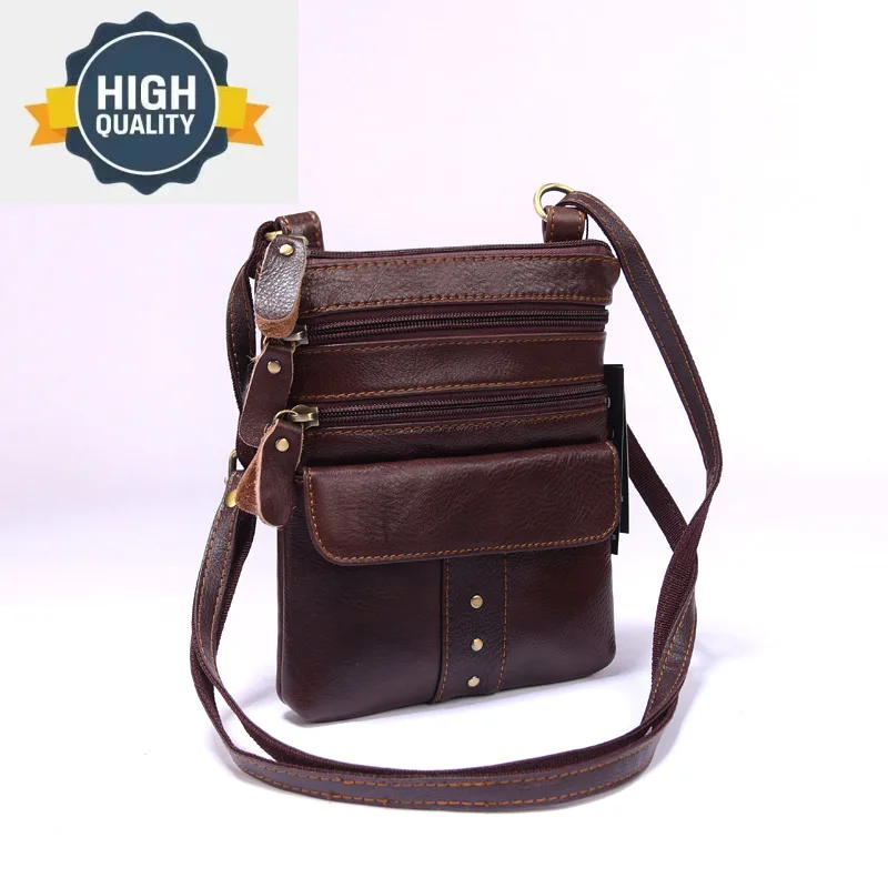 

Men Messenger Trend Bag New Waterproof Genuine Leather Shoulder Fashion Outdoor Sports Mobile Phone s