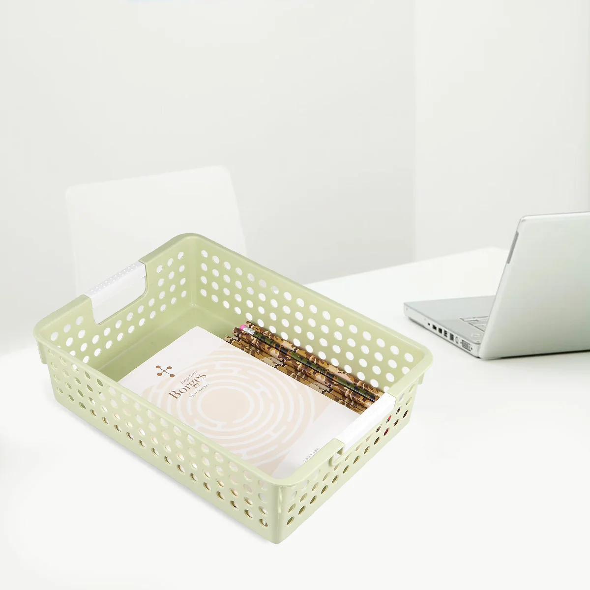 

3Pcs Solid Color Plastic File Storage Bins With Handles Large Capacity Document Organizer For Home Office Pink Green Blue