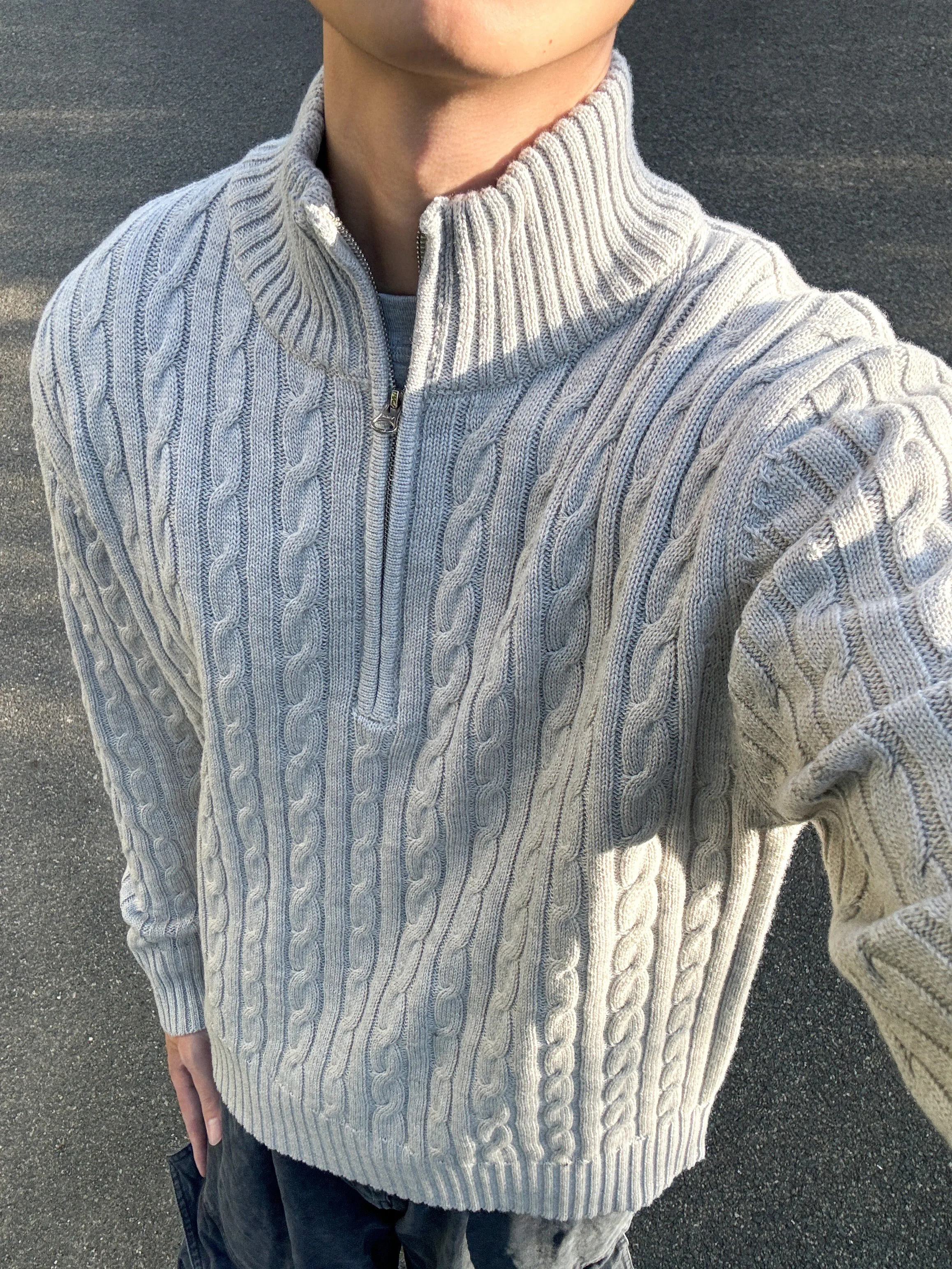 High Quality Wool Blended Old Money Twisted Fried Dough Twists Half Zipper Stand Collar Pullover Sweater Knit Spring and Autumn