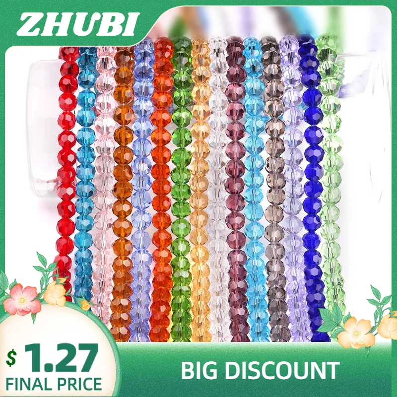 2/3/4/6/8/10/12mm 32Faceted Crystal Glass Round Beads Green For DIY Jewelry Making Bracelet Necklace Needllework Accessories