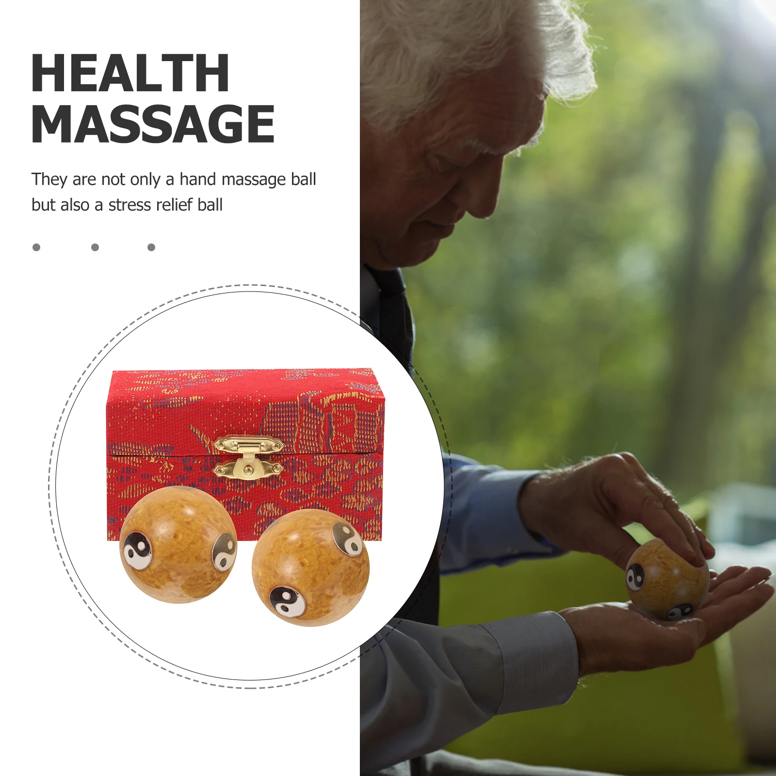 

2Pcs Reusable Metal Massage Balls Ergonomic Hand Exercise Tool for Pain Relief Strong Build Quality Comfortable Grip Daily