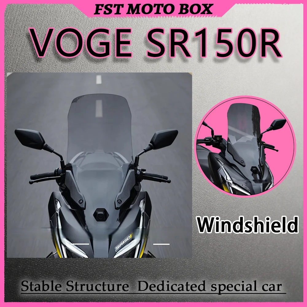FOR VOGE SR150R Front Wind Deflector Heightened Chest-Protection Weather-Resistant High-Definition PC Windscreen UV-Resistant