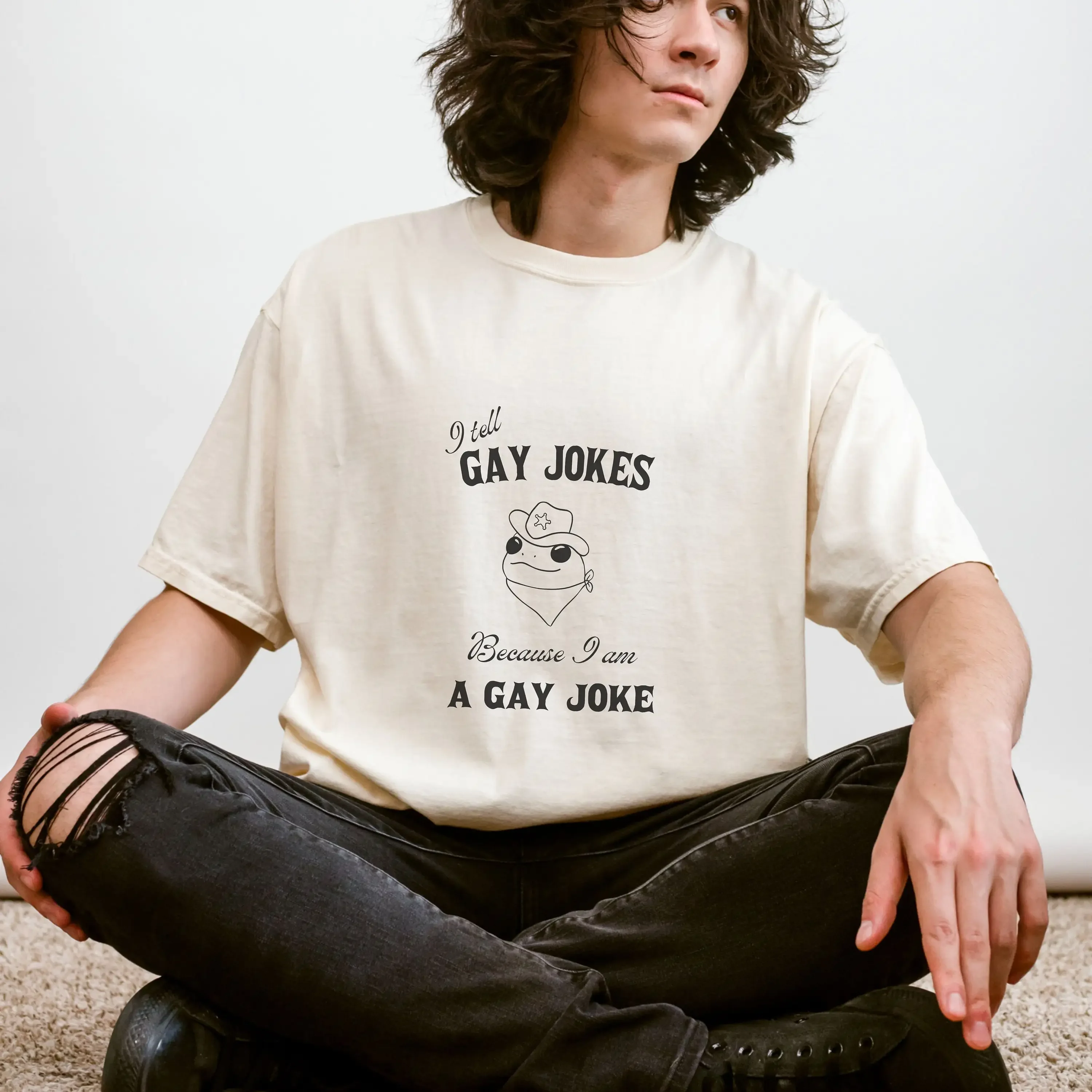 I tell gay jokes because am a joke Sarcastic Frog T Shirt  Funny Unhinged Pride LGBTQIA