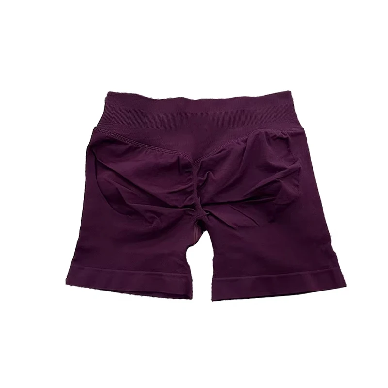 Impact กางเกงขาสั้นสีขาวโลโก้ผู้หญิงกางเกงขาสั้นโยคะไม่มีรอยต่อ Scrunch Bum GYM กางเกงขาสั้นออกกําลังกาย BIKER สั้นยืดฟิตเนสเสื้อผ้า