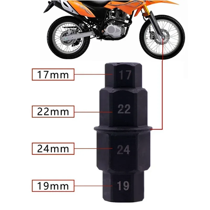 Imagem -05 - Ferramentas de Reparo da Motocicleta Soquete Hexagonal Universal Chave de Desmontagem Especial para Motocicleta Eixo da Roda Dianteira 17 mm 19 mm 22 mm 24 mm