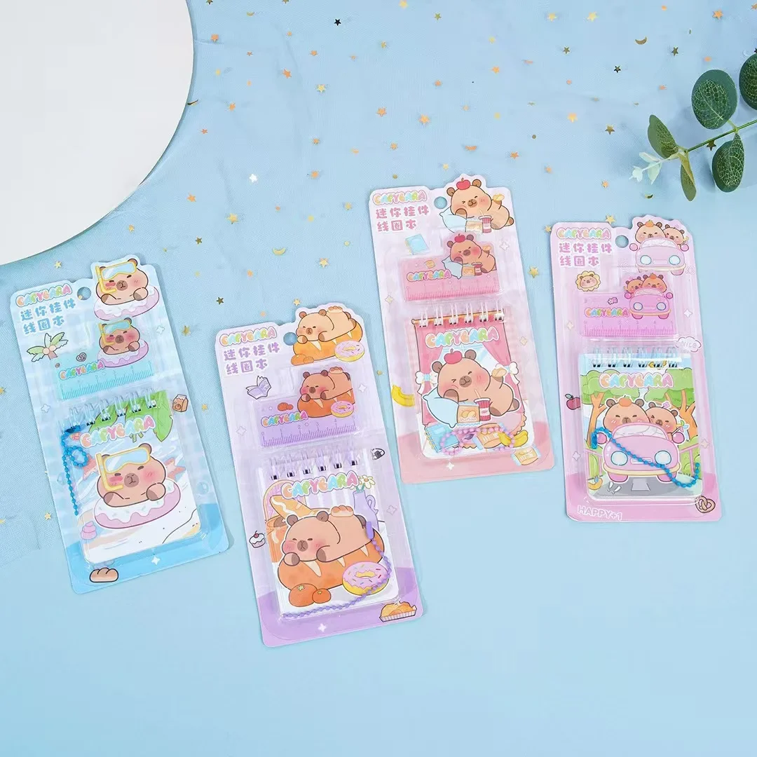 24 Pz/scatola Capibara Quotidiano Settimanale Mensile Planner Notebook Con Righello pendente Cartoon Agenda Quotidiana Spiral Planner Regalo di Cancelleria